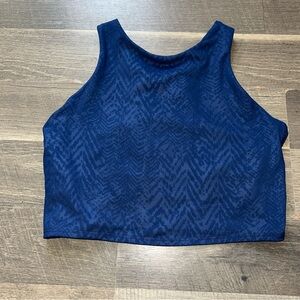 Athleta Dark Blue Patterned Crop Top